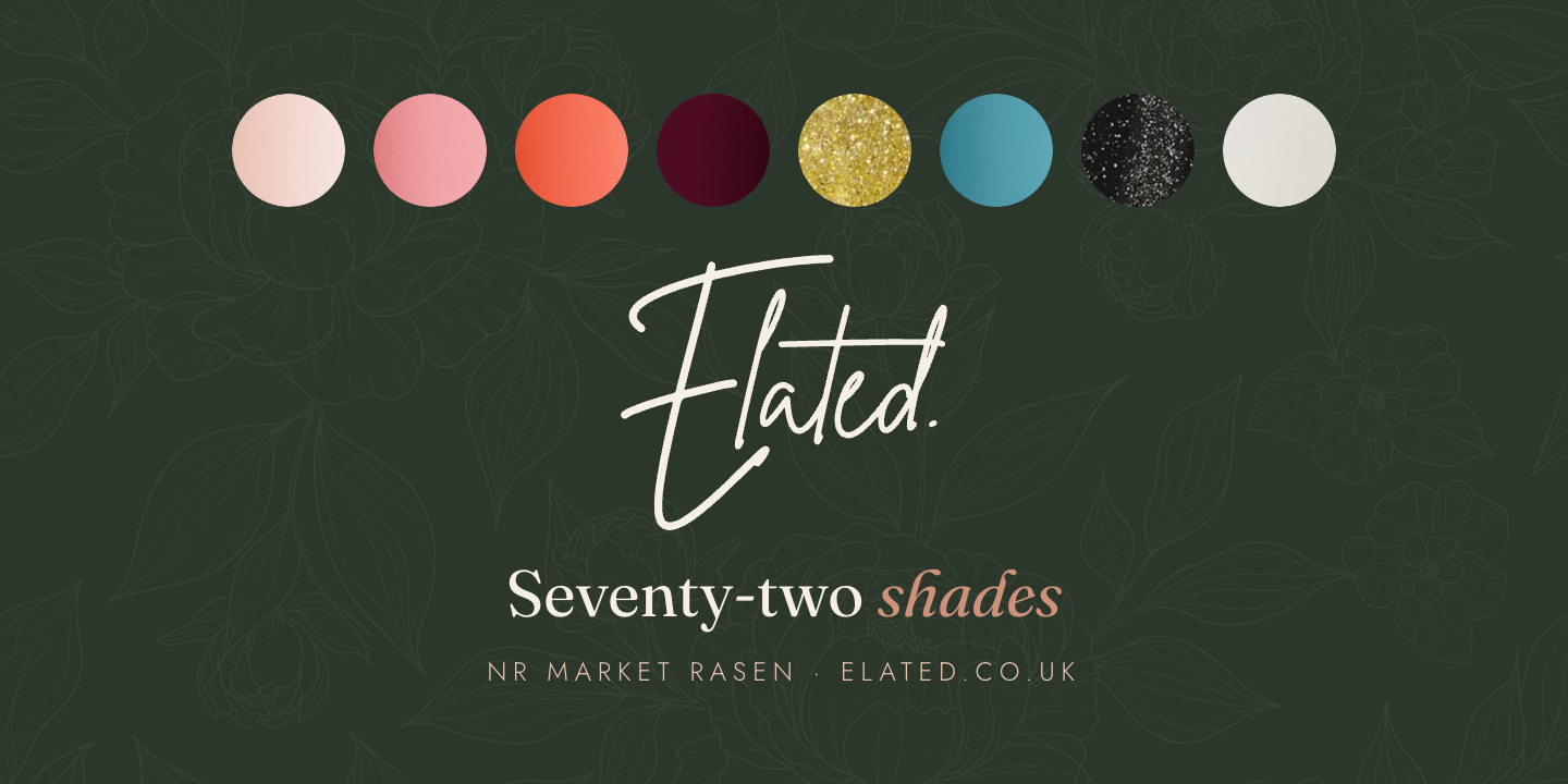 Elated gel nail salon — seventy-two Gel Bottle shades, near Market Rasen